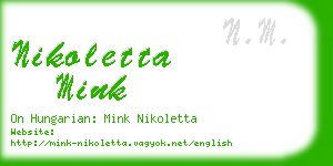 nikoletta mink business card